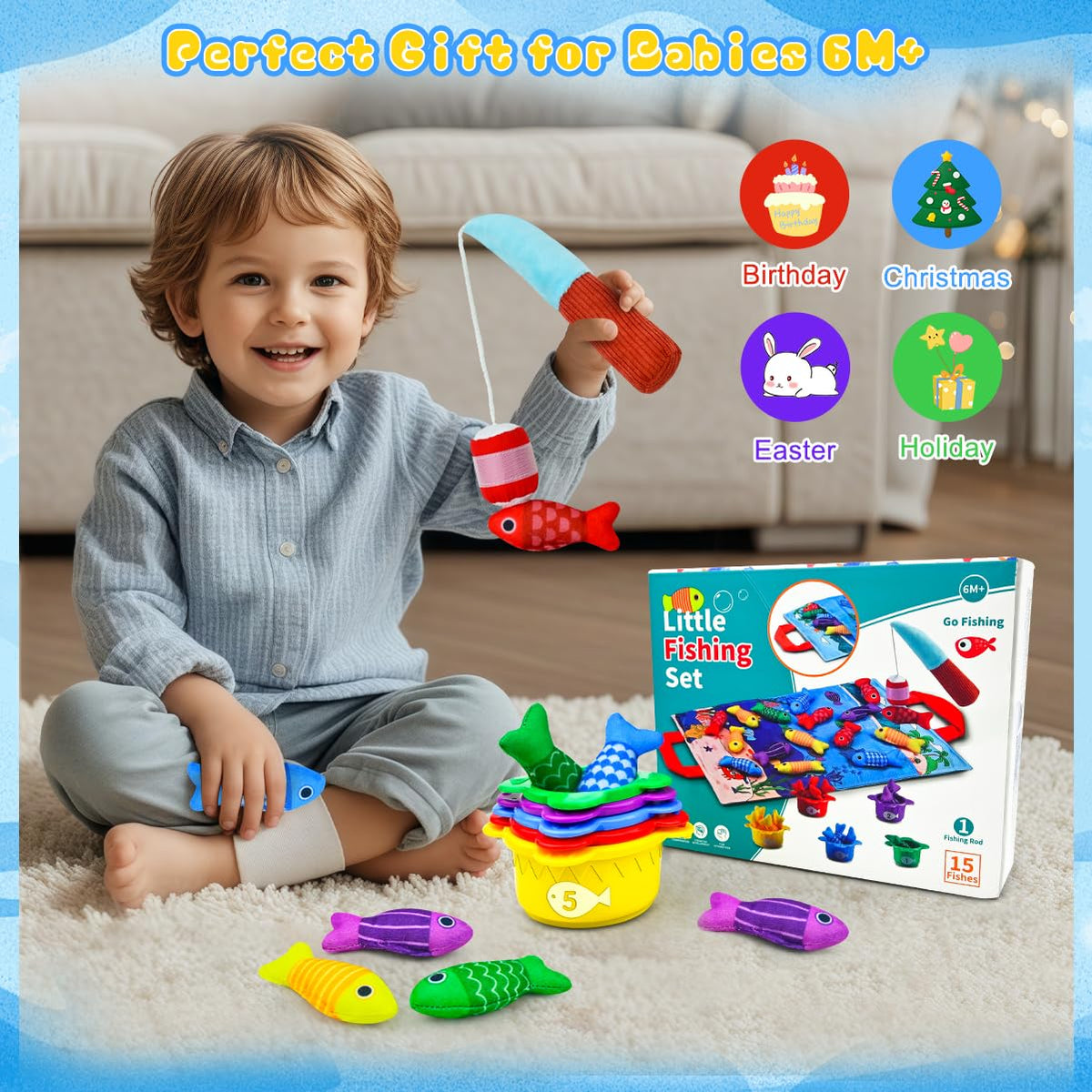 OKREVIEW Portable fabric fishing game ideal for travel and playdates.