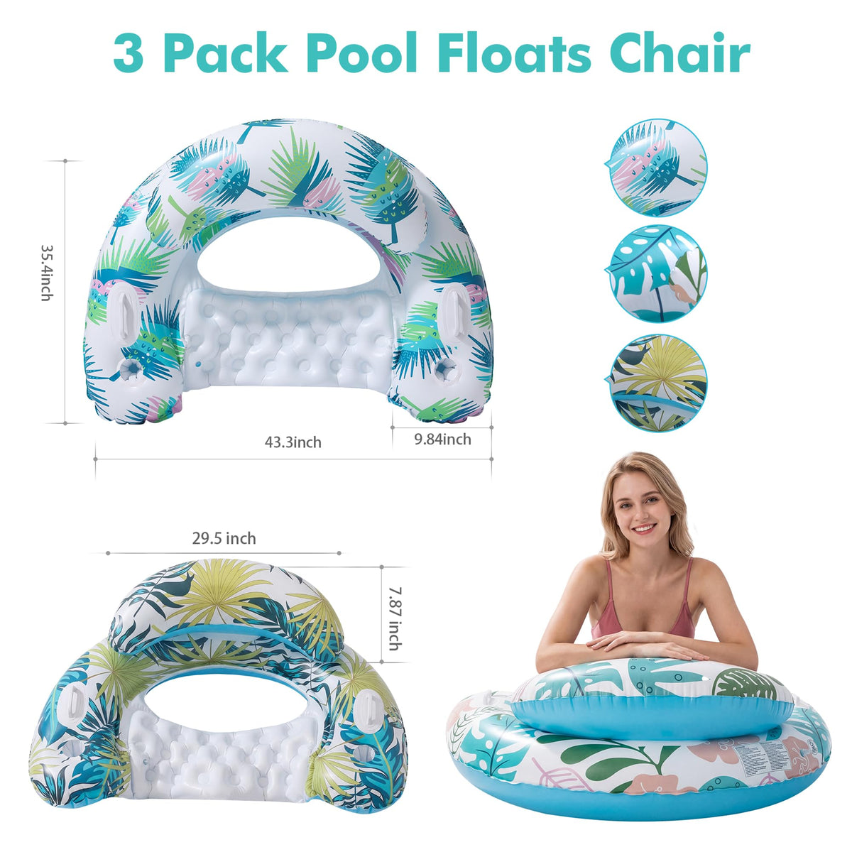 OKSUWATER headrest helps cradle the head for restful floating.