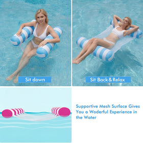 OKSUWATER 4in1 Water Hammock pink adds vibrant comfort for any pool day.