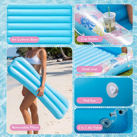 OKSUWATER blue XL backyard scene shows poolside relaxation and sunlit water play.
