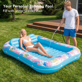 OKSUWATER blue XL cup holder keeps drinks within reach during relaxation.