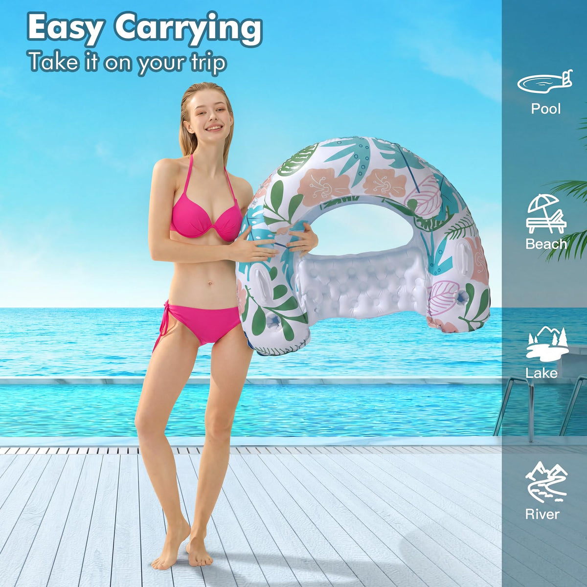 OKSUWATER supports up to 250 pounds for stable buoyancy.