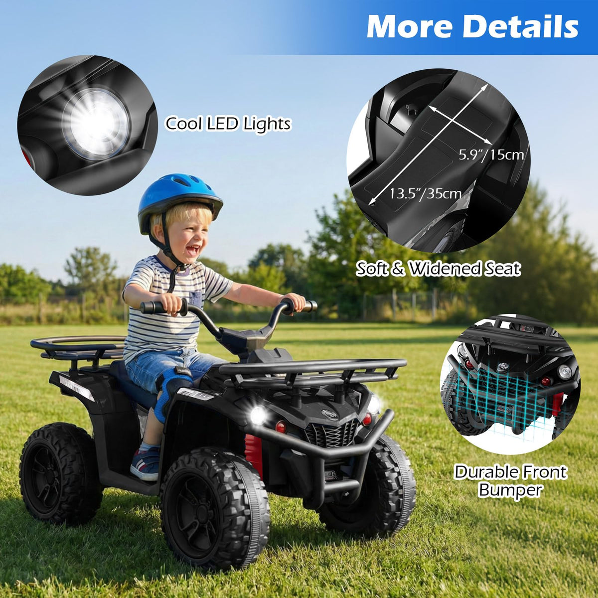 OLAKIDS 12V ATV two-speed switch enables calm practice.
