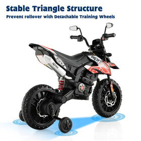 OLAKIDS Aprilia RX125 ride on, two detachable training wheels for beginner balance