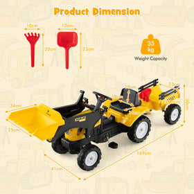 Olakids ride-on excavator six rugged wheels tackle varied surfaces