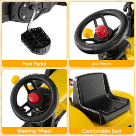 Olakids ride-on excavator pedal drive enables forward and backward movement