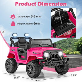 OLAKIDS ride-on truck wear-resistant wheels handle grass and pavement.