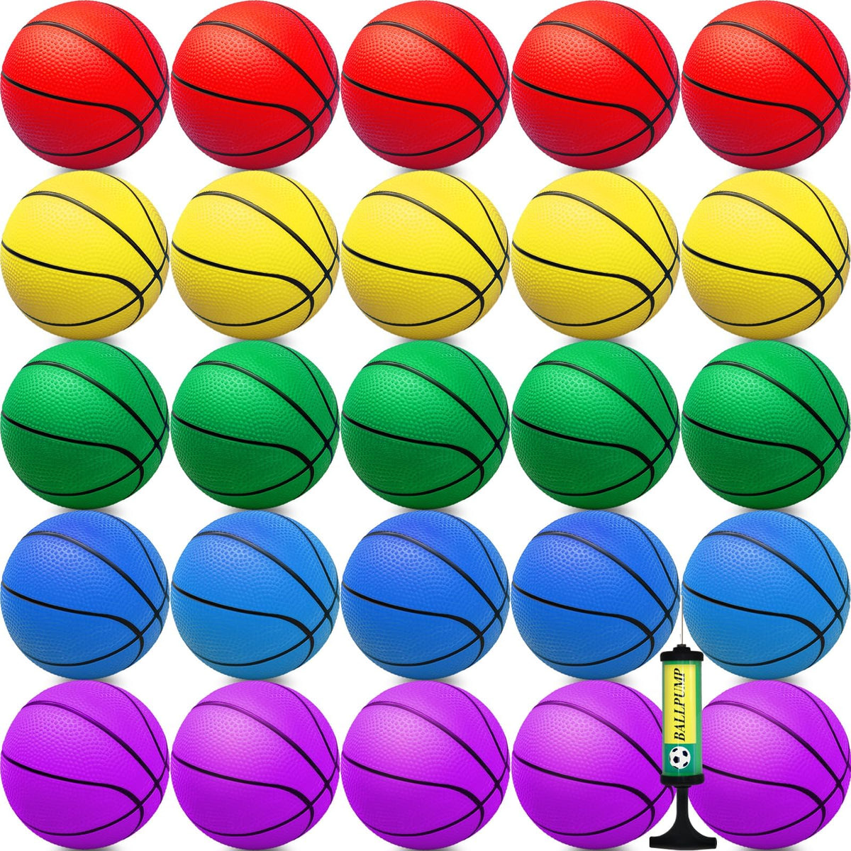 Oleitodh 30-piece 7-inch mini basketballs bulk in bright colors for versatile indoor and outdoor play.