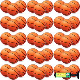 Oleitodh 40pcs mini basketballs 5in set shown with pumped action for smooth play and shooting practice.