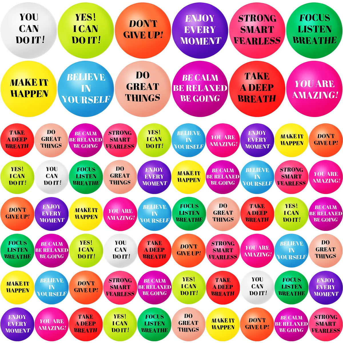 Oleitodh 60-stress-balls collection in bright colors for easy fidget relief.