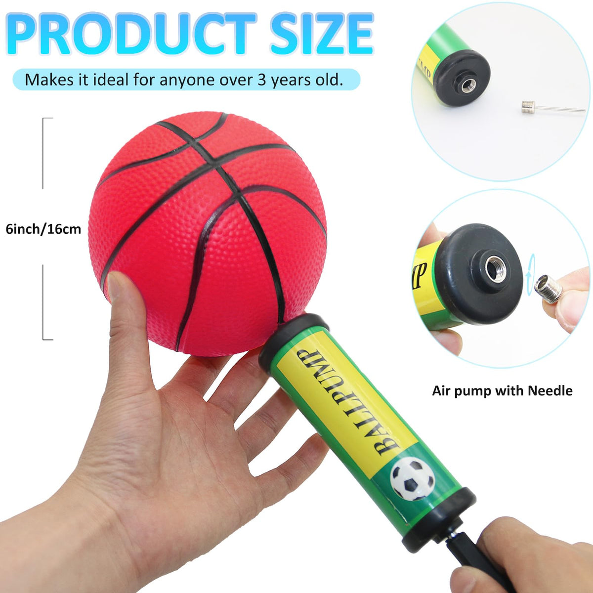 Oleitodh 6-inch mini basketball close-up showing textured grip