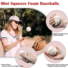 Oleitodh baseball-themed foam ball, durable and easy to squeeze for stress relief and play.