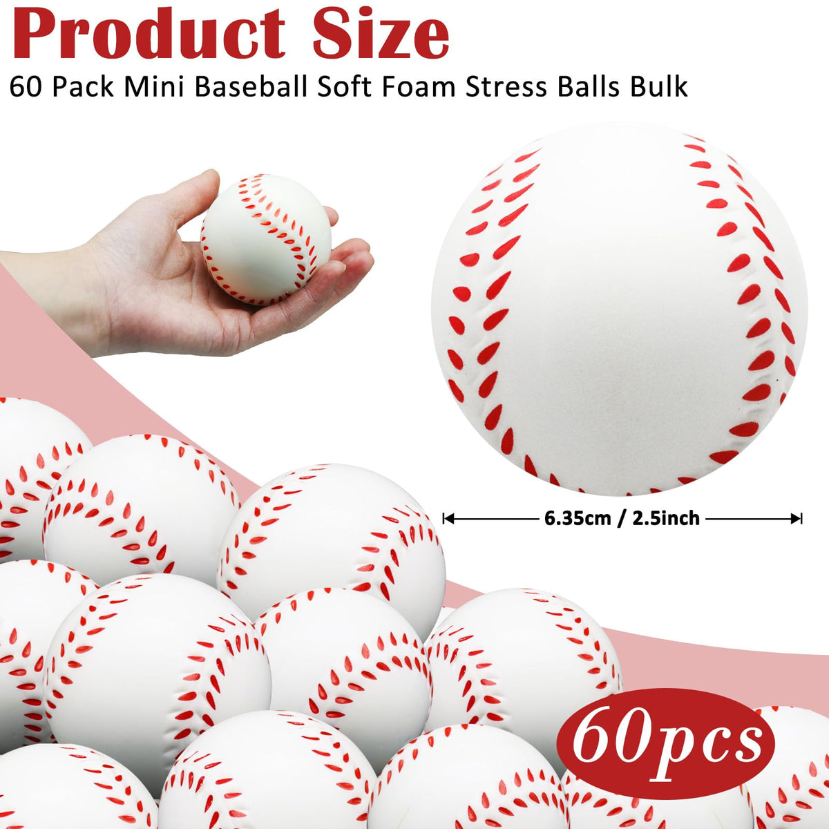 Oleitodh foam baseball stress ball bulk pack, ideal party favors and classroom prizes.