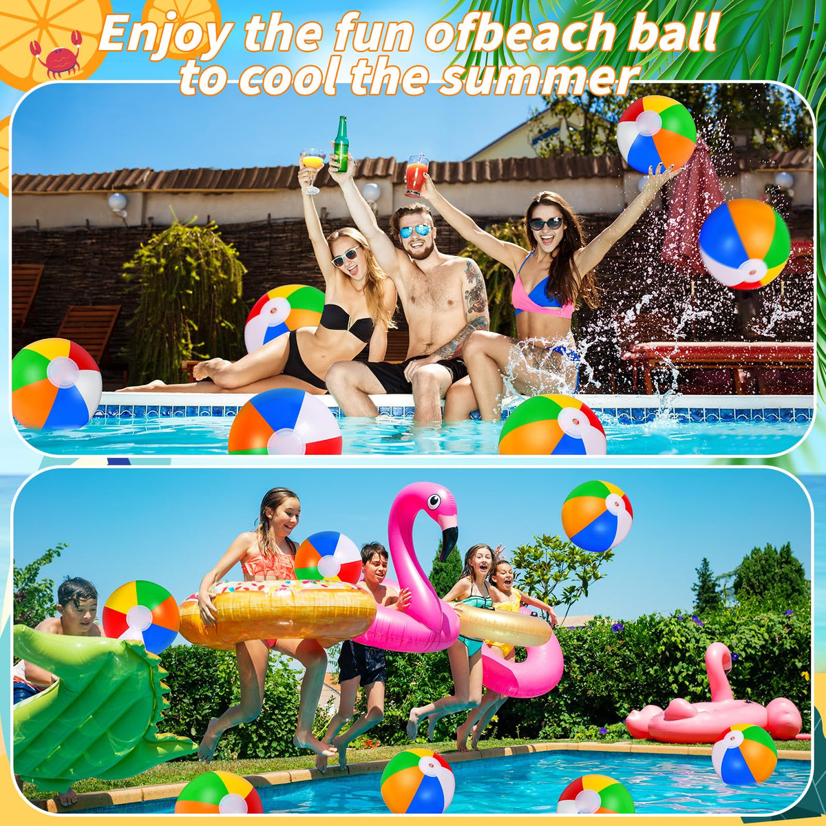Rainbow beach ball decor by Oleitodh brightening a beach party