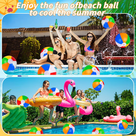 Rainbow beach ball decor by Oleitodh brightening a beach party