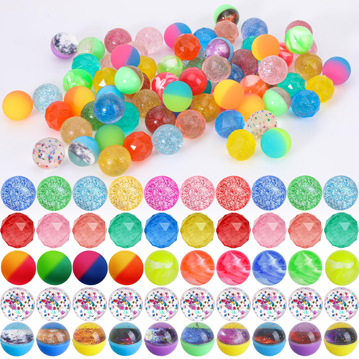Oleitodh bouncy balls ideal as classroom prizes, goody bags, carnival rewards.