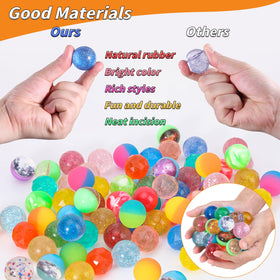 Oleitodh diamond-style bouncy balls provide vibrant surfaces for arcade-style play.