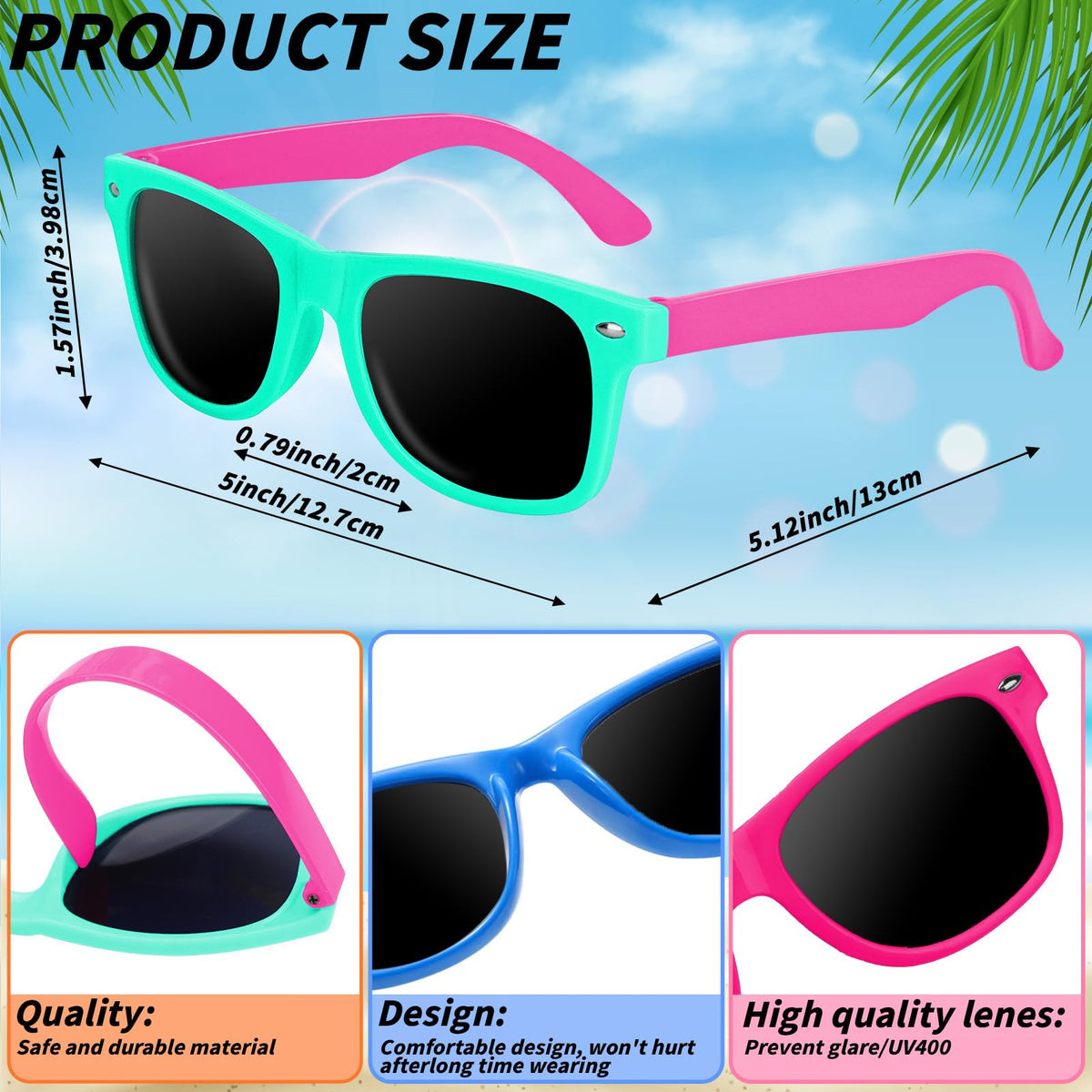 Oleitodh bulk kids sunglasses comfort polypropylene, lightweight wear for long summer events.