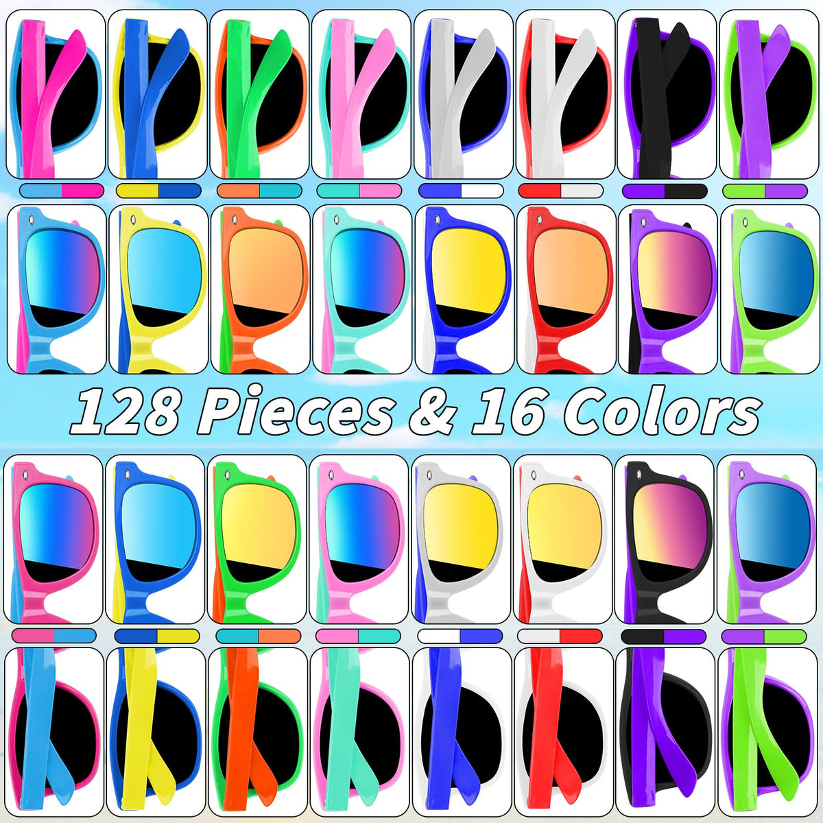 Oleitodh colorful unisex kids sunglasses easy to wear and durable