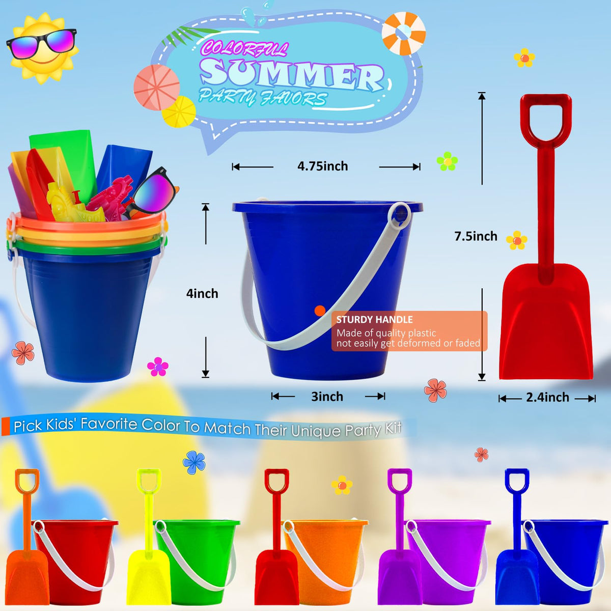 Oleitodh colorful sand buckets help build easy sandcastles and carry sand