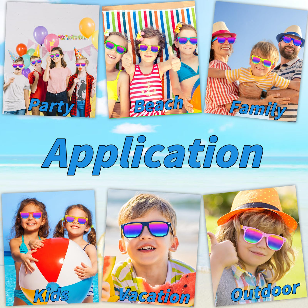 Oleitodh colorful sunglasses with a face-fitting design for schools and camps.