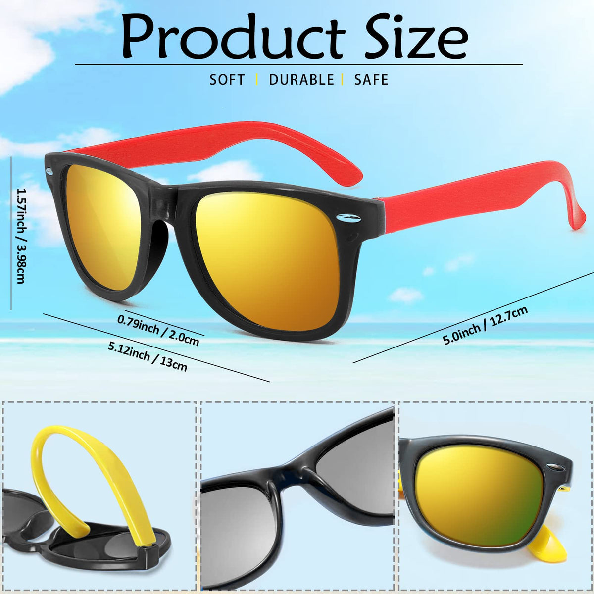 Oleitodh comfort fit kids sunglasses designed for long wear