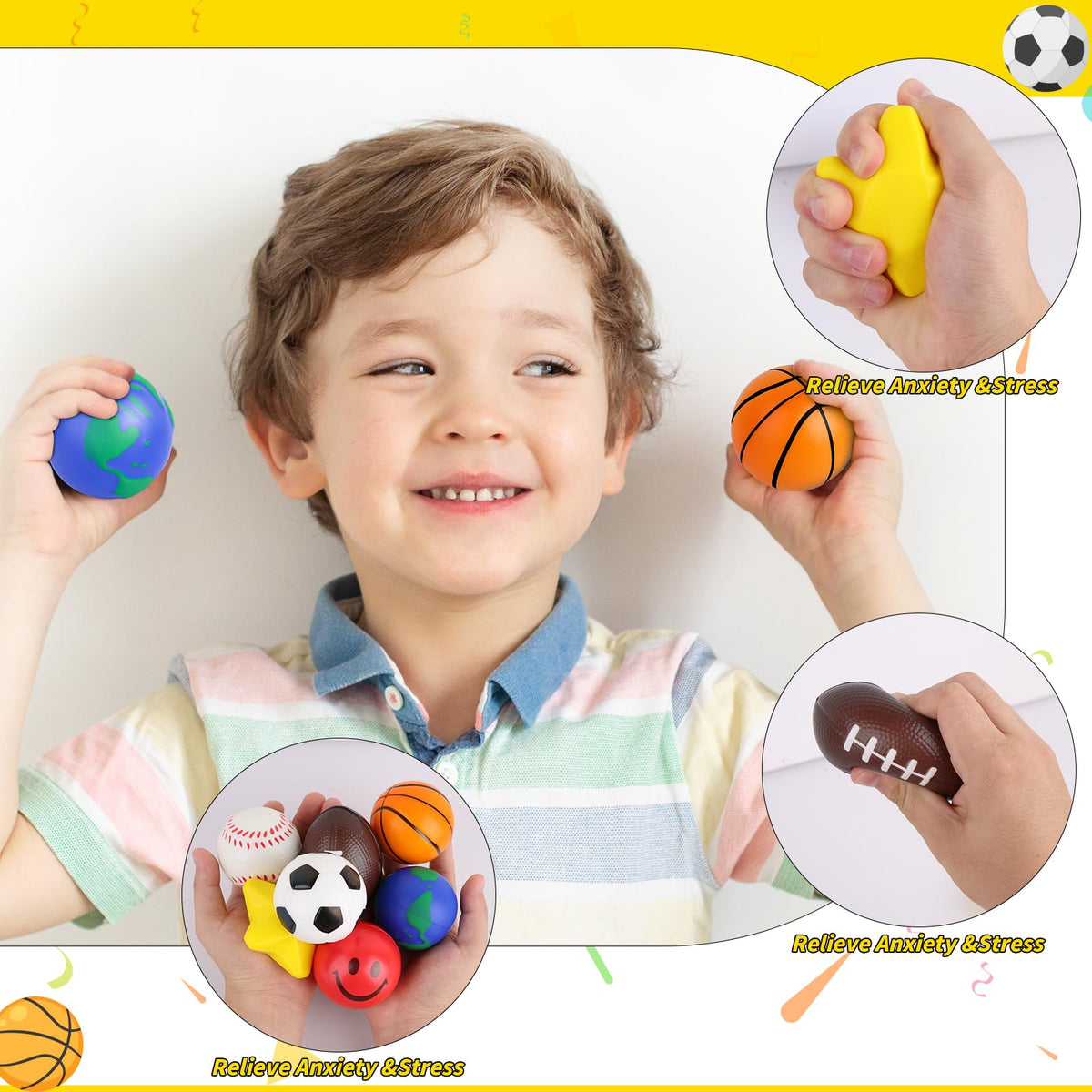 Oleitodh football stress ball for grip and stress relief