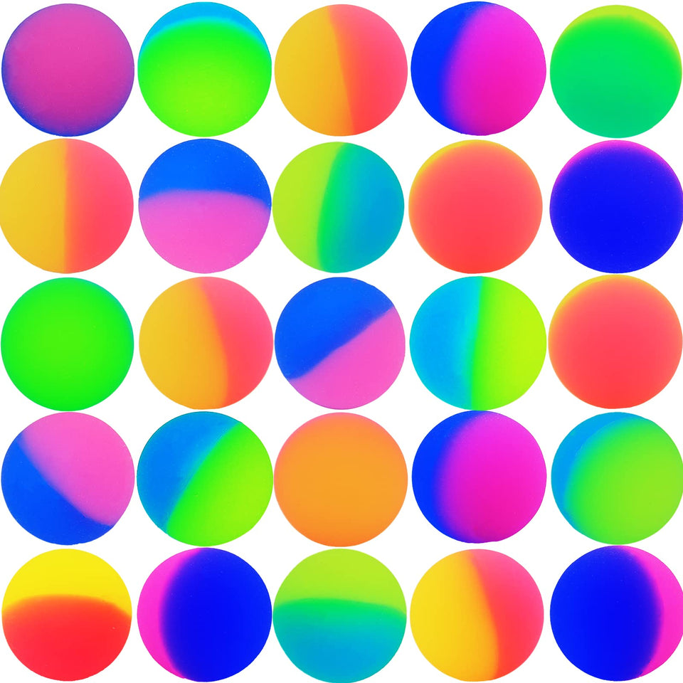 Oleitodh frost bouncy balls, 50-pack colorful display for parties.
