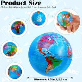 Oleitodh globe stress ball world map close up for learning and de-stressing