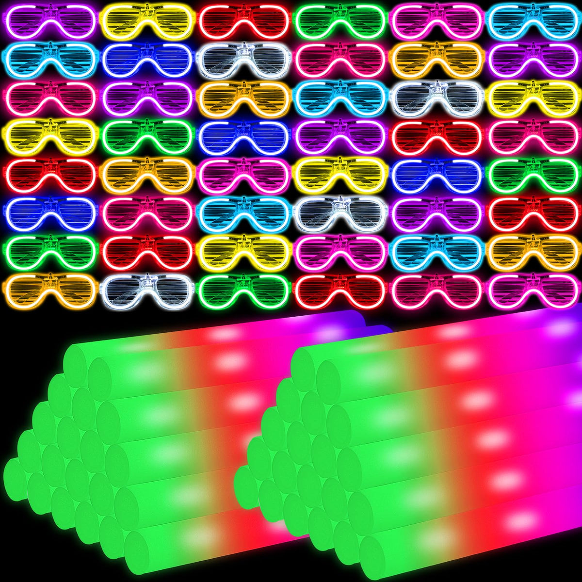 Oleitodh glow glasses blue offer eye-catching flair for night-time parties and photos.