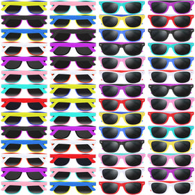 Oleitodh kids sunglasses 64-pack pack-shot in bright colors for party favors.