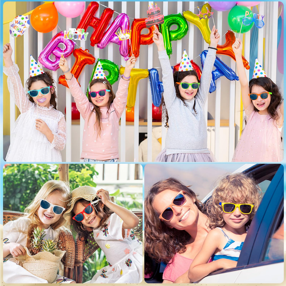 Oleitodh kids sunglasses carnival prop use for photogenic moments.