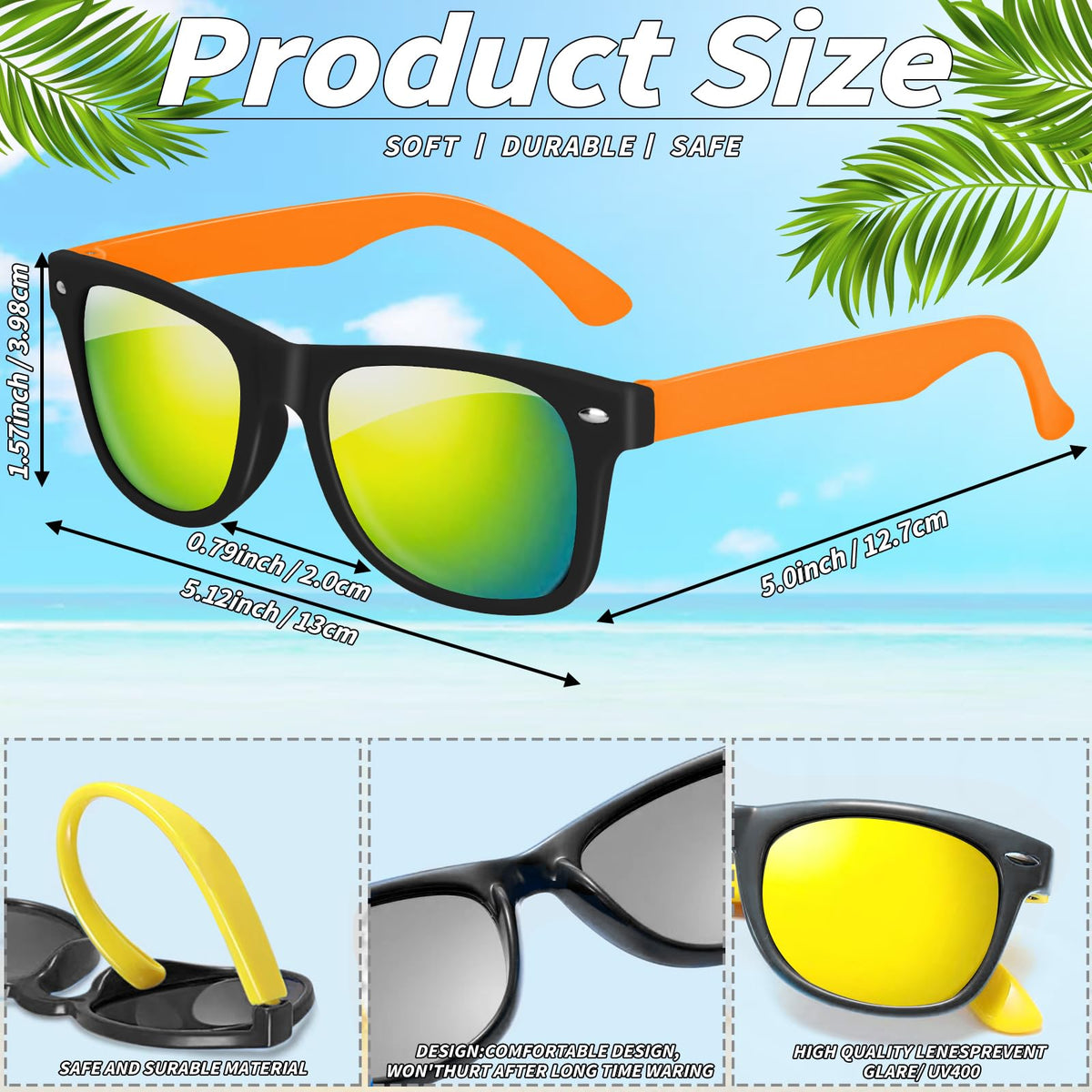 Oleitodh kid sunglasses with face-fit arc for comfortable all-day wear.