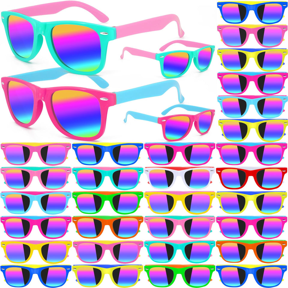 Oleitodh kids neon sunglasses in 12 colors for party favors and sunny celebrations.