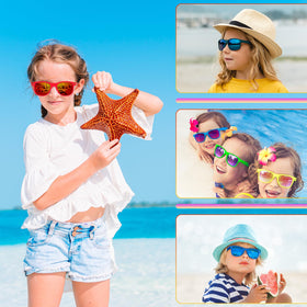 Oleitodh kids sunglasses worn at pool or beach during sunny days