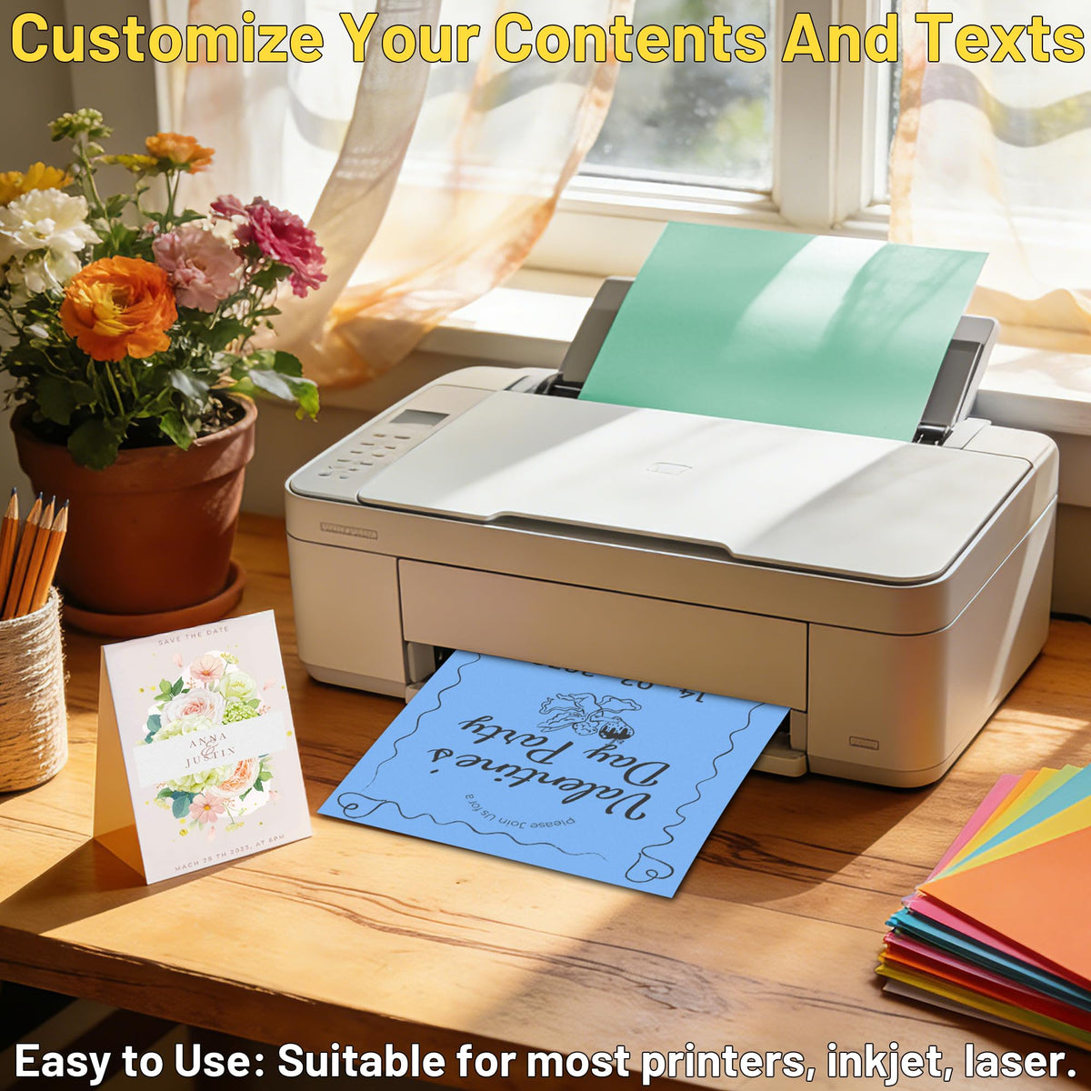 Oleitodh paper lets precise folding and embossing for professional-looking cards.
