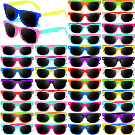 Oleitodh neon kids sunglasses front view in vibrant colors for sunny outdoor days.