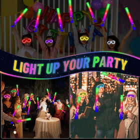 Oleitodh neon party favors illuminate the dance floor with vivid color.