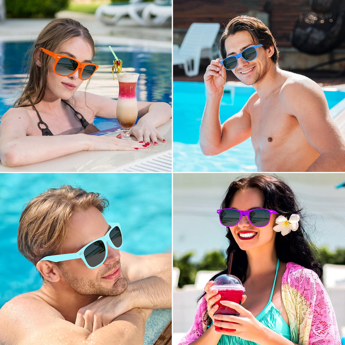 Oleitodh neon sunglasses ideal for beach pool parties and summer events