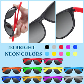 Oleitodh neon sunglasses with bright hinge colors, 80s vibe.