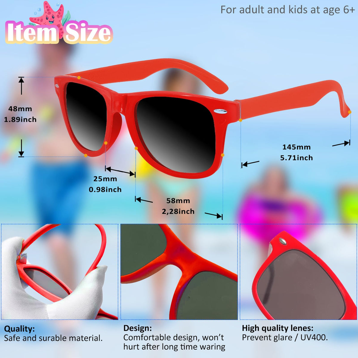Oleitodh neon kids sunglasses; bright eye protection for pool parties and summer play.