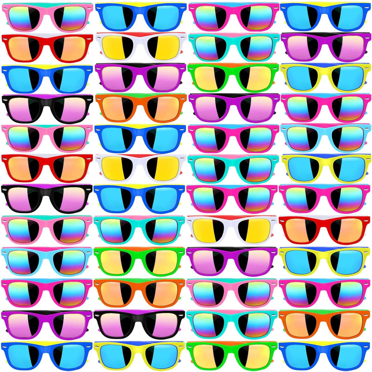 Oleitodh neon sunglasses kids colorful frames ideal as party favors at summer events.