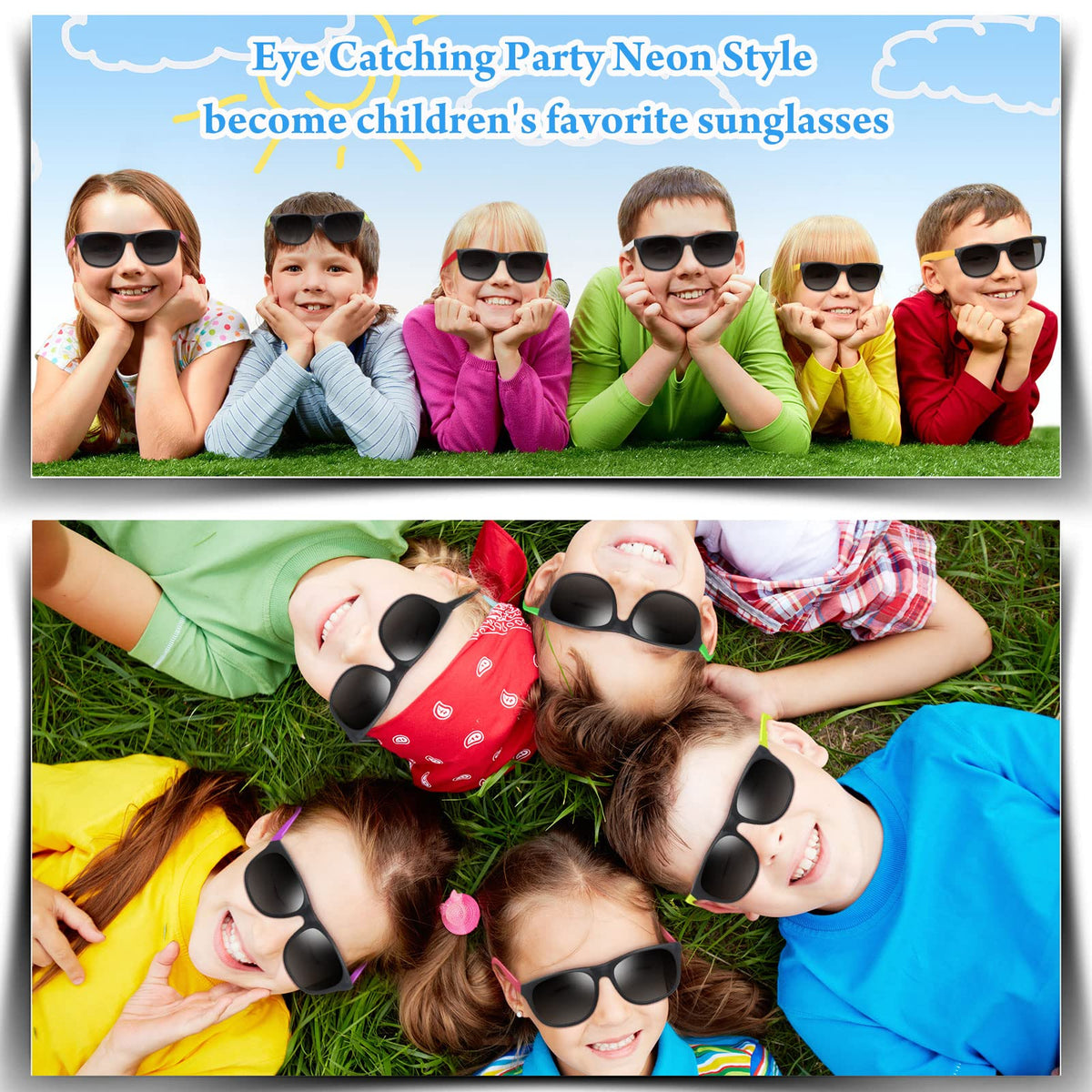 Oleitodh neon sunglasses ideal for party favors and goody bags.