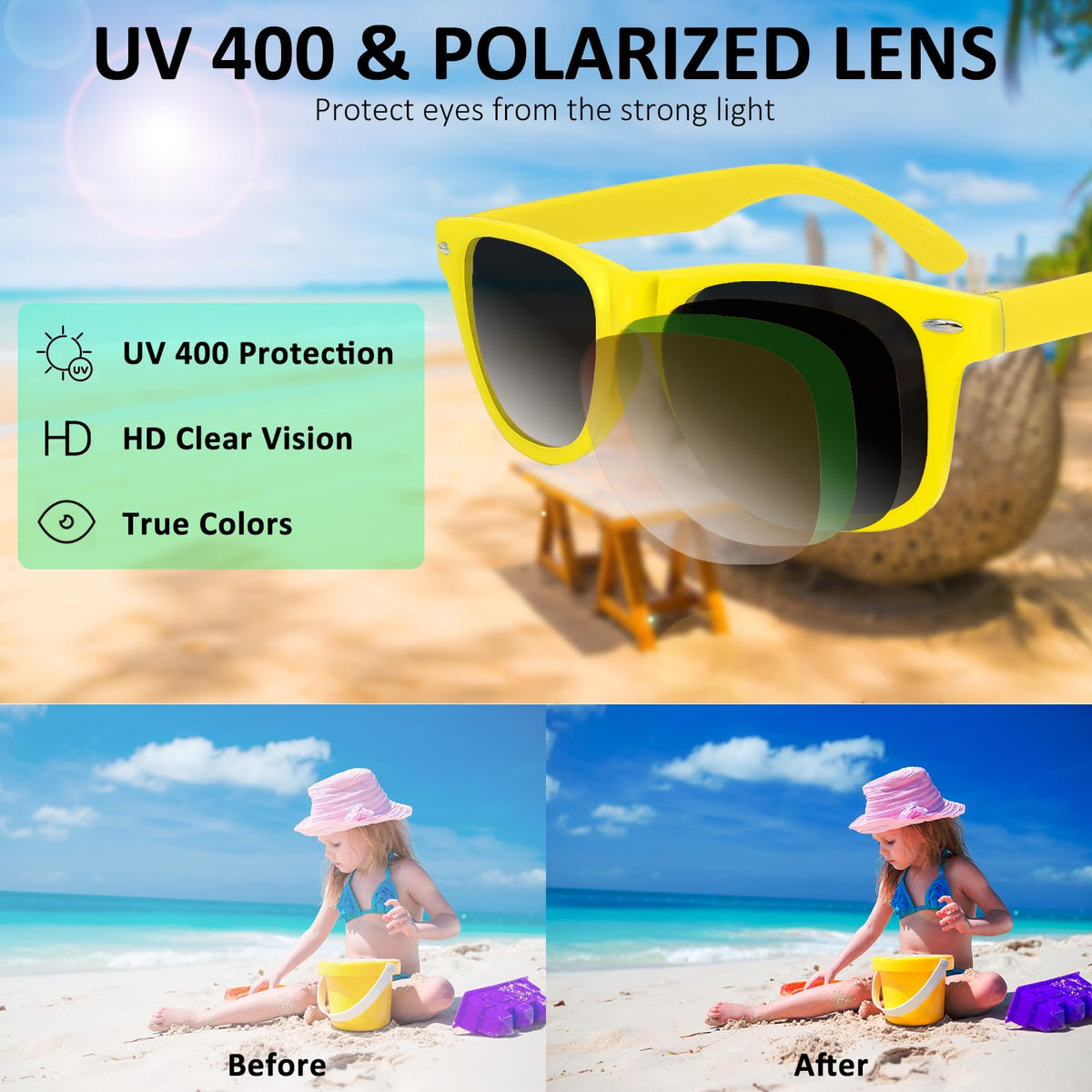 Oleitodh neon sunglasses great for summer celebrations.