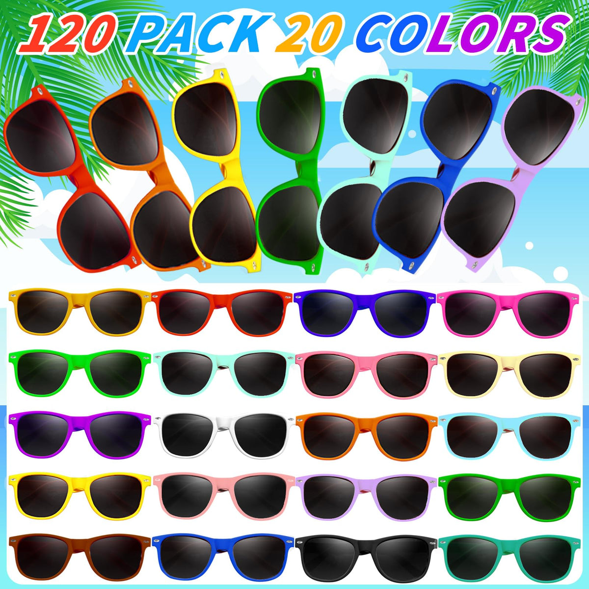 Oleitodh neon sunglasses unisex frames for kids and adults at events