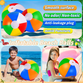 Pool party setup using Oleitodh rainbow beach balls for summer fun