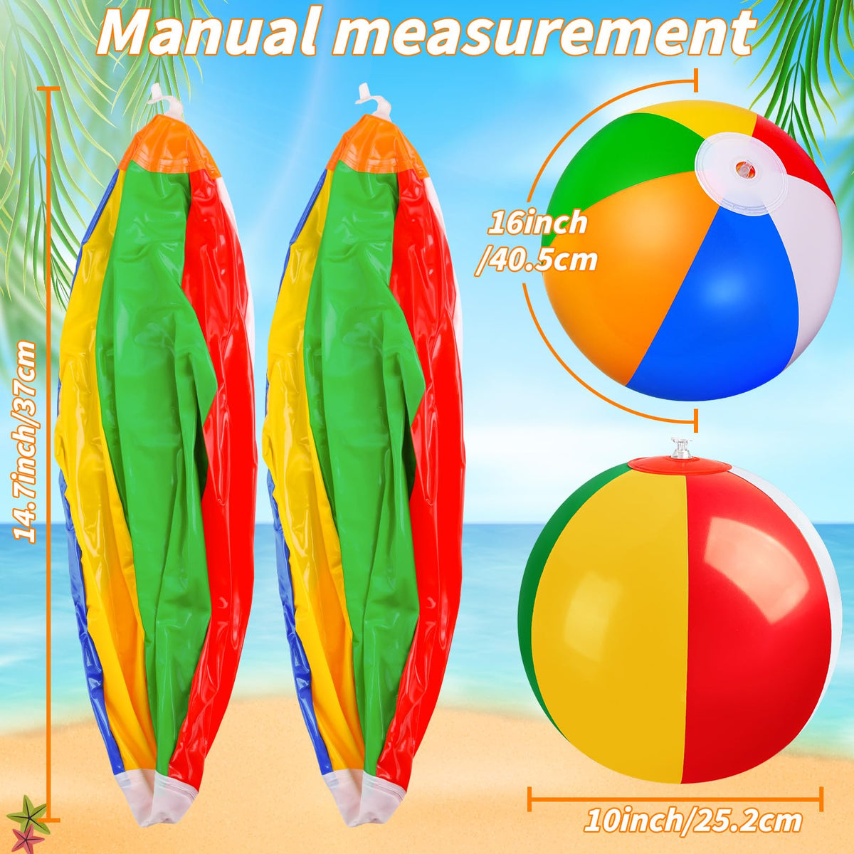 Oleitodh bulk 50-pack rainbow beach balls ready for event setup