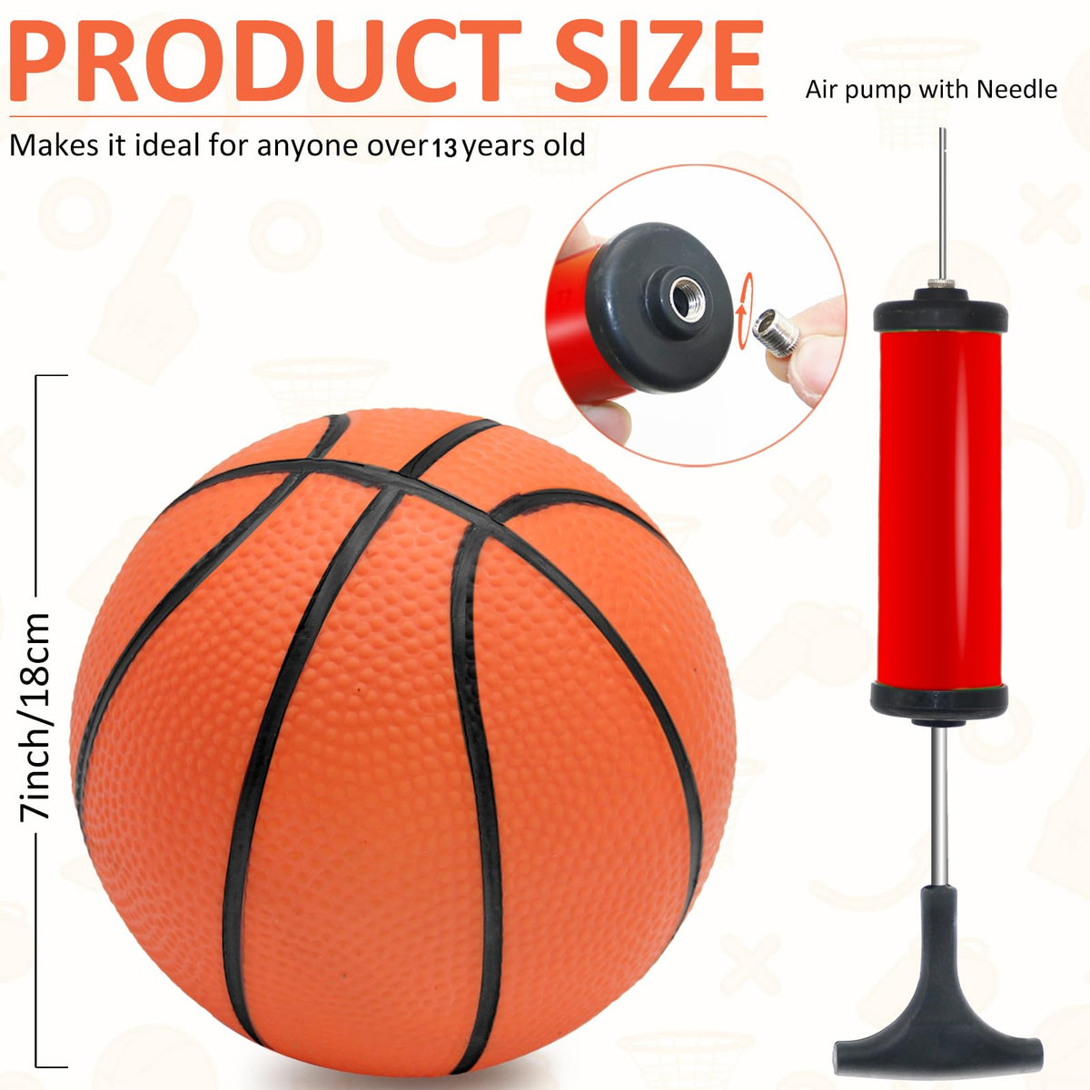 Oleitodh soft PVC mini basketball with textured grip for safe play