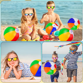 Oleitodh sunglasses and beach balls set on table for quick party setup