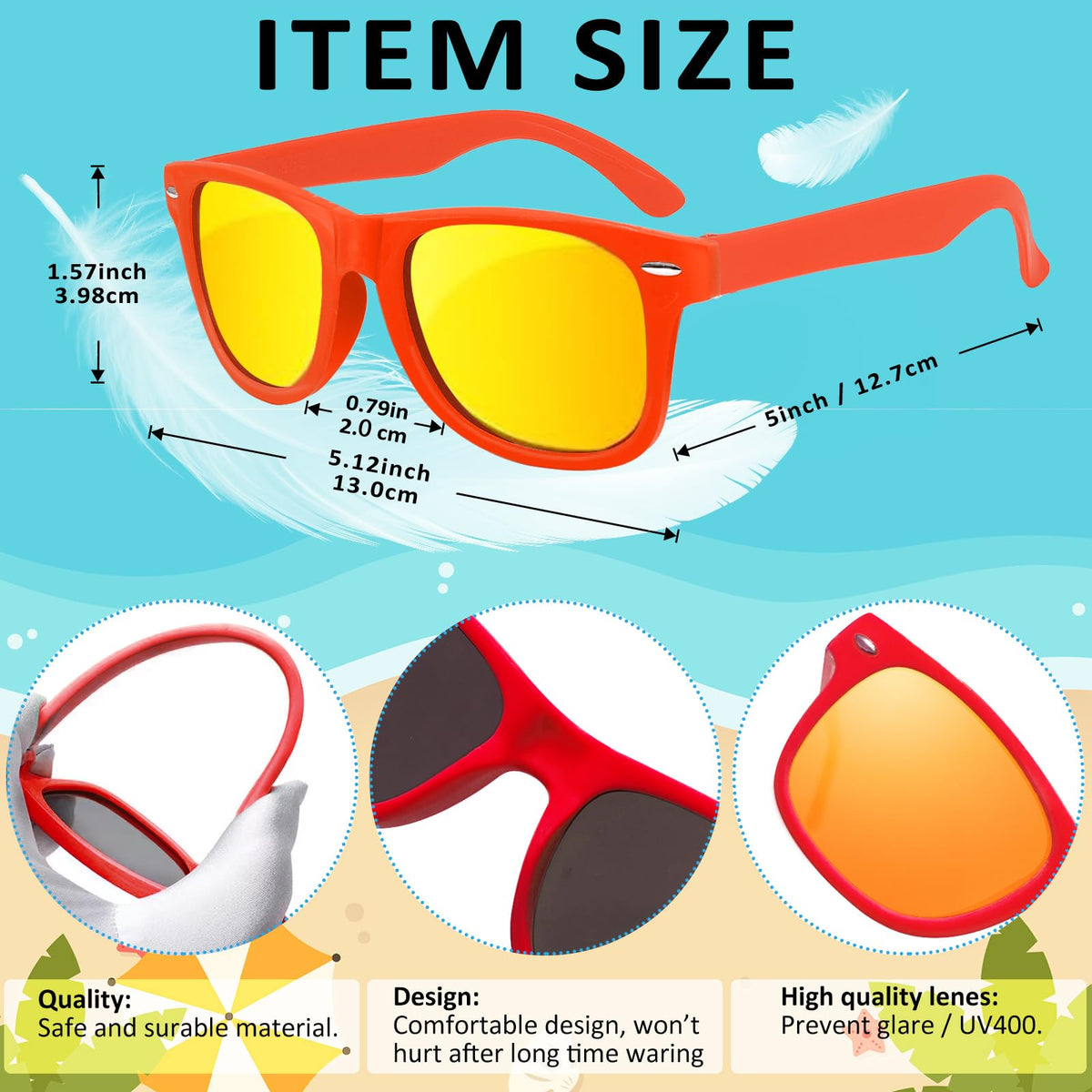 Oleitodh sunglasses polarized lenses with UV 400 protection for clear vision in bright sun.